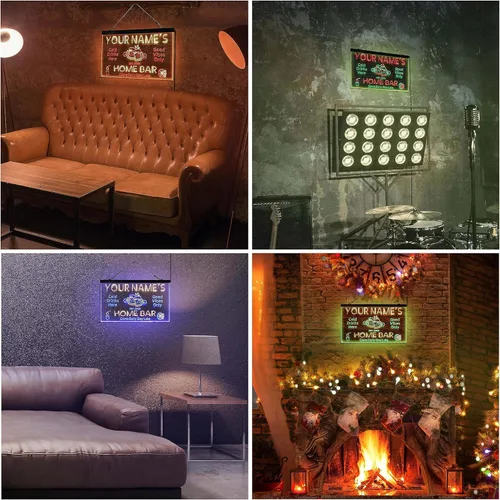 Miniatura 5 de ADVPRO Letrero de neón LED de doble color personalizado con tu nombre para bar casero de cerveza, año de establecimiento, blanco y morado, 16 x 12