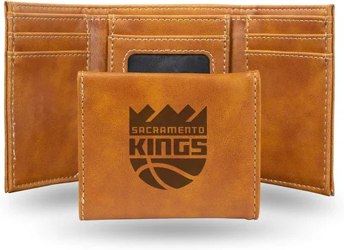 Miniatura 57 de NBA Rico Industries - Billetera triple grabada con láser y tres pliegues, accesorio para hombre Negro