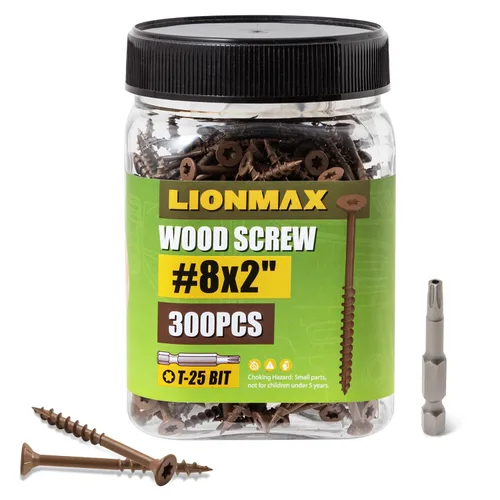 Miniatura 12 de LIONMAX Tornillos para Terraza de 1-5/8 Pulgadas, Tornillos para Madera #8 x 1-5/8", 300 PCS, Resistentes al Óxido, Recubiertos con Epoxi Exterior