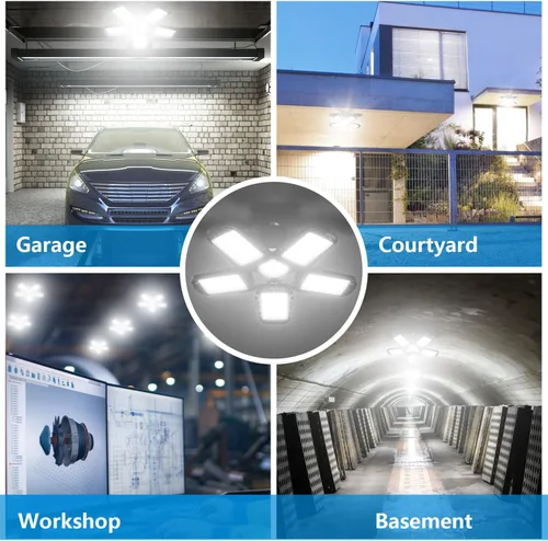 Miniatura 7 de [Actualizada] Luz LED de garaje, equivalente a 400 vatios 6500K, luz LED blanca fría de área luz de día, base media E26/E27, para fábrica al aire