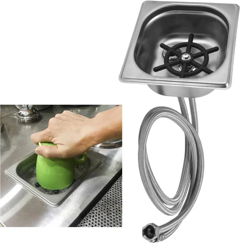 Miniatura 7 de Enjuagadora de vasos, accesorio para fregadero, enjuague de vidrio de acero inoxidable para fregadero de cocina, taza automática para bar, pub
