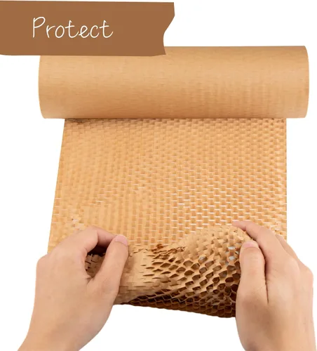 Miniatura 5 de Ready Roll Papel de embalaje de 12 pulgadas x 131 pies de panal de abeja, embalaje perforado, 1 rollo de envoltura de panal de abeja, embalaje