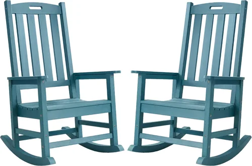 Miniatura 20 de Psilvam Mecedora de gran tamaño para exteriores, con asiento de 21 pulgadas de ancho y respaldo de 32 pulgadas de alto, premontada con la mayoría