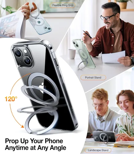 Miniatura 3 de TORRAS Funda magnética con función atril para iPhone 17e, 15, 14, 13 y 16e [compatible con MagSafe] [Soporte resistente y versátil] de grado
