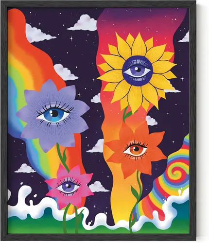 Miniatura 58 de HAUS AND HUES Póster de hongos trippy – Indie for Room Aesthetic Trippy Hippie Y2K, arte de hongos, imágenes indie, decoración de pared