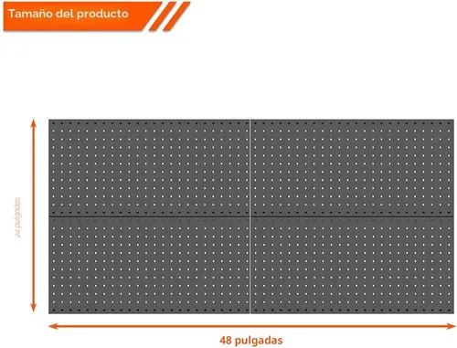 Miniatura 3 de Ultrawall 4 piezas de paneles de pared de tablero de clavijas de metal, tableros de clavijas para almacenamiento de herramientas de garaje Negro