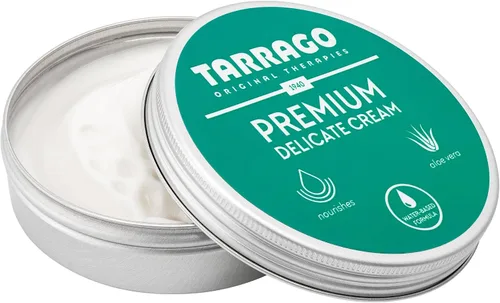 Tarrago Crema Delicada - Crema nutritiva y limpiadora prémium para artículos de cuero con aceites naturales y aloe vera, Varios colores