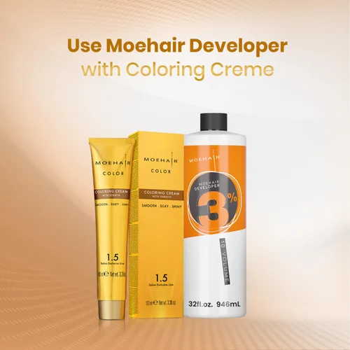 Miniatura 4 de MOEHAIR Desarrollador de color para el cabello 3% de peróxido de hidrógeno, revelador de crema de 10 volúmenes para teñir y decolorar el cabello