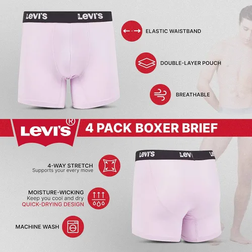 Miniatura 5 de Levi's Calzoncillos tipo bóxer de microfibra para hombre, ultra suaves, paquete de 4