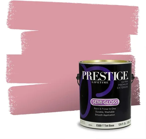 Miniatura 164 de Prestige Paints Pintura exterior e imprimación en uno, 1 galón, plano, coincidencia comparable de Valspar* Amber Rose*