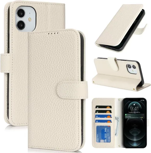 Miniatura 153 de Zouzt Funda para iPhone 11 de 6.1 pulgadas de piel auténtica con 4 ranuras para tarjetas, tarjetero con bloqueo RFID, tapa magnética, función atril