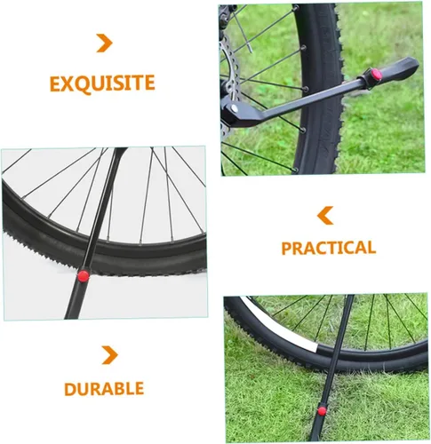 Miniatura 2 de Kisangel Accesorios de bicicleta de montaña Aleación de aluminio Kickstand Bike Kickstand Soporte lateral telescópico Pies antideslizantes Ajuste