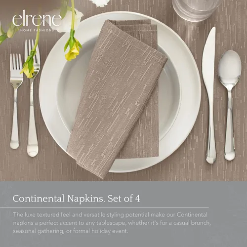 Miniatura 4 de Elrene Home Fashions - Servilletas de comedor de tela con textura sólida continental, resistentes al agua y a las manchas, juego de 4, 43 x 43 cm