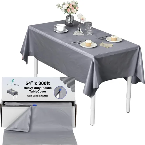 Miniatura 138 de Rollo de plástico para cubierta de mesa color verde manzana, 40 pulgadas x 100 pies, rollo de plástico resistente para cubierta de mesa de banquetes