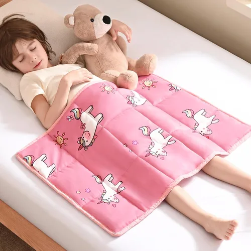 Miniatura 9 de anfie - Manta con peso para niños (40 x 60 pulgadas, 7 lb), manta refrescante para dormir, tamaño de manta ligera, transpirable, con cuentas de Gris