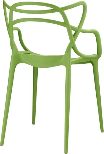 Miniatura 4 de Modway Enredado moderno moldeado plástico dos sillas de comedor en verde