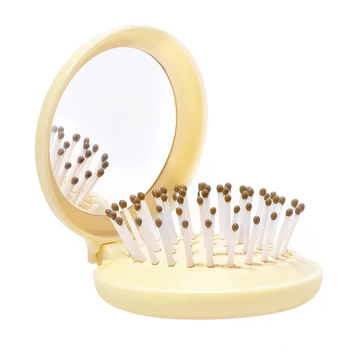 Miniatura 10 de Cepillo de pelo con espejo, juego de espejo compacto y mini cepillo de pelo, cepillo plegable para mujer, regalos para mujer, verde