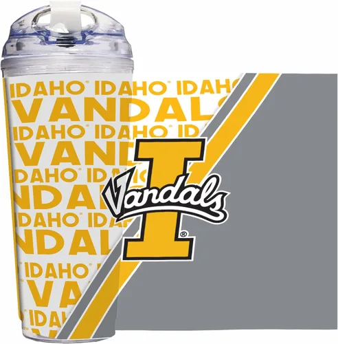 Miniatura 97 de Rico Industries Taza acrílica NCAA estándar de 24 onzas con tapa con bisagra, taza de doble pared oficialmente licenciada con pajita