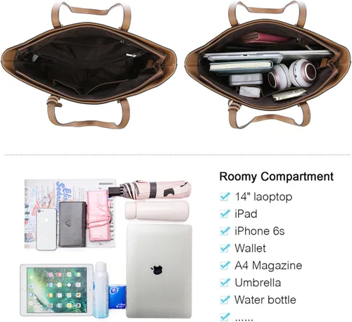 Miniatura 5 de Juego de 3 bolsas de mano para mujeres bolsa tote para llevar colgada del hombro, bolso satchel y bolso hobo
