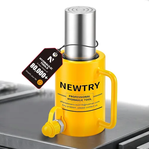 Miniatura 10 de NEWTRY Cilindro Hidráulico de 10 Toneladas Jack Largo de 4" de Carrera Porta Power Ram Jack Cilindro de Elevación Se Retrae Automáticamente