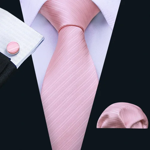 Miniatura 45 de Barry.Wang Juego de corbatas para hombre, corbata de seda a rayas, tejido a cuadros, gemelos formales, negocios, boda