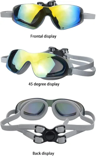 Miniatura 3 de GLOGLOW Gafas de natación, gafas de natación de gran angular para natatorio Gray