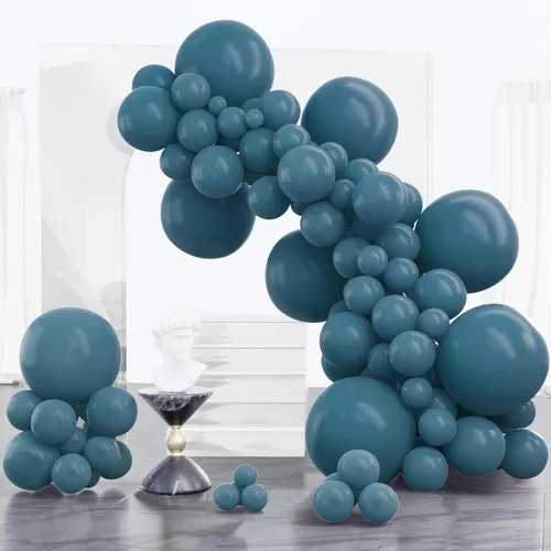 PartyWoo Globos de color azul pizarra, 100 unidades, diferentes tamaños, paquete de 18, 12, 10, 5 pulgadas, azul marino, azul polvoriento, bohemio,