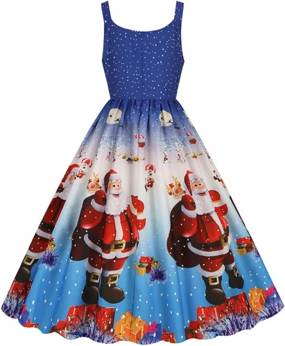 Miniatura 3 de Vestido de verano para mujer, vintage, sin mangas, vestido de fiesta de Navidad, estampado divertido, faldas de té fluidas, tallas S-XXL