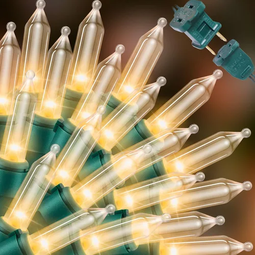 Miniatura 28 de LAMPHOME Cadena de luces navideñas, juego de 100 mini luces incandescentes para uso en interiores y exteriores (Amarillo)