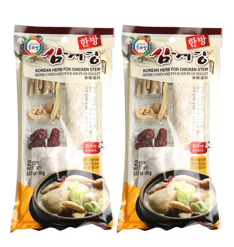 Surasang Samgyetang - Ingredientes de sopa de pollo con ginseng coreano, kit de sopa coreana, mezcla de hierbas para alimentos saludables, hecho en