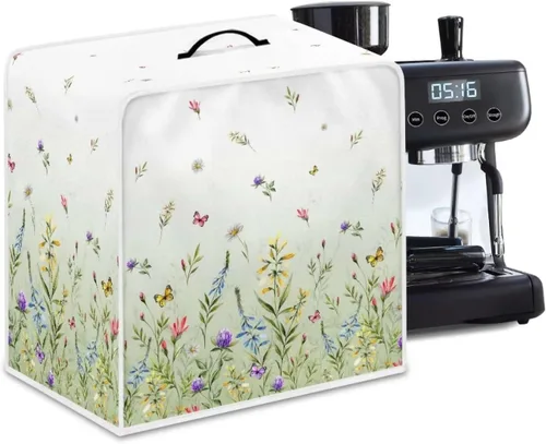 Miniatura 7 de Funda para cafetera, poliéster, azul, se adapta a la mayoría de máquinas de café estándar, protector resistente al polvo, huellas dactilares