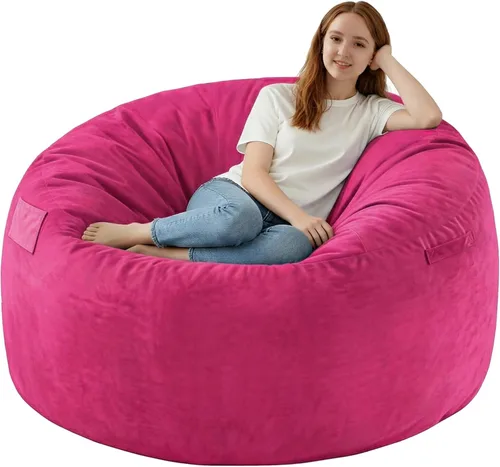 Miniatura 36 de Silla de Puf de 3 Pies, Sillas de Puf Cómodas con Relleno de Espuma Viscoelástica, Sofá de Puf Esponjoso con Funda de Terciopelo Holandés, Sillas