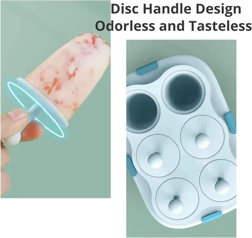 Miniatura 4 de Juego de 2 moldes para paletas de helado para niños, moldes de silicona para hacer helados, moldes de helado congelados, accesorios de cocina, fácil