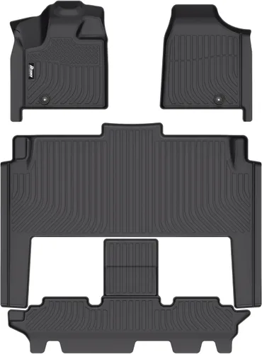 Miniatura 47 de FREEMOTOR802 Compatible con Ford Maverick 2.5L híbrido 2022-2025, alfombrillas de piso negras moldeadas en 3D, protección para 1ª y 2ª fila