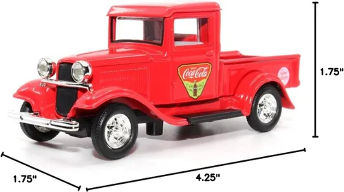 Miniatura 9 de Motor city classics Coca-Cola Diecast coleccionable 1934 Ford Pick-Up 'Refresh Your Guests' 1:43 Modelo a escala fundida a presión 443031