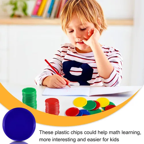 Miniatura 6 de Coopay Fichas de póquer de plástico de 1 1/2 pulgadas, contadores de aprendizaje, discos de conteo de fichas de bingo, marcadores para práctica