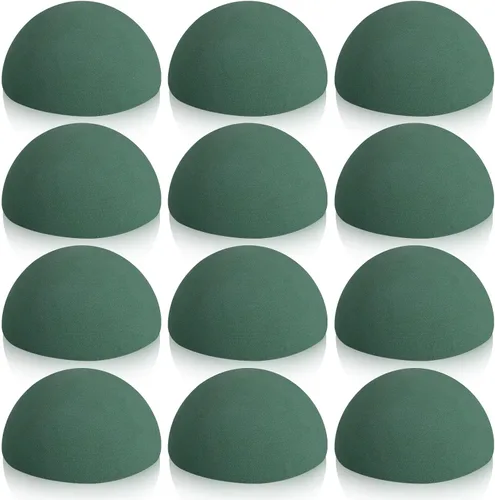 Miniatura 8 de Shihanee 12 bolas redondas de espuma floral en bloque de espuma floral húmedo y seco, bolas de espuma de flores verdes para flores artificiales