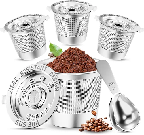 Miniatura 9 de Paquete de 3 cápsulas de café reutilizables K Cups para Keurig 1.0: tazas K recargables de acero inoxidable - Filtros de café reutilizables