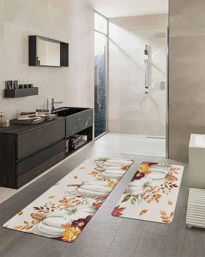 Miniatura 2 de Tapete de baño de otoño para bañera, antideslizante, de secado rápido y absorbente, tierra de diatomeas, fregadero, dormitorio, cocina, lavable
