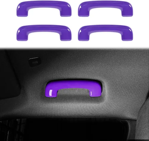 Voodonala Cubierta para manija superior de techo para cargador para Dodge Charger 2015-2026+ Accesorios interiores, ABS púrpura 4 piezas