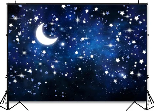 Miniatura 3 de Avezano Telón de fondo de noche estrellada, galaxia y cielo nocturno, fondo de fotografía para cumpleaños, baby shower, decoración Twinkle Twinkle