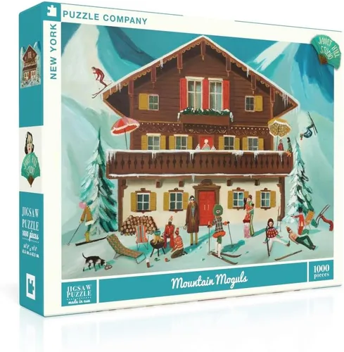 Miniatura 9 de New York Puzzle Company - Janet Hill Brownstones - Rompecabezas de 1000 piezas para noches de juego familiares por Janet Hill