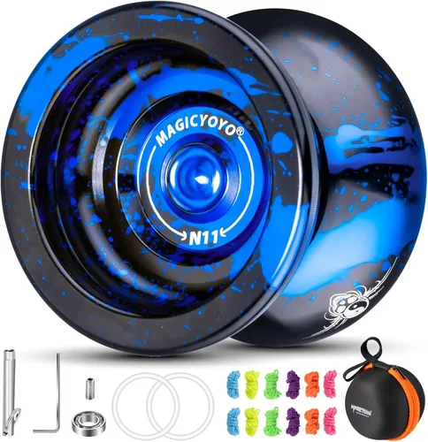 Miniatura 14 de MAGICYOYO Paquete de Regalo de 2 Yoyos - Yoyo Sensible K2 de Cristal y Yoyo Metálico No Sensible N11, Yoyo de Doble Propósito para Niños y Adultos