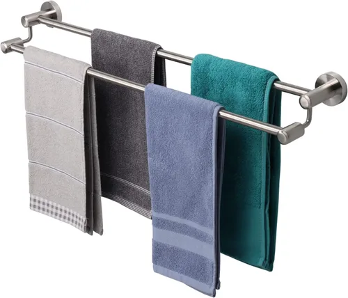 Miniatura 16 de TocTen Barra Doble para Toallas de Baño - Toallero de Acero Inoxidable SUS304 Reforzado para Baño, Accesorios de Baño Barra Doble para Toallas