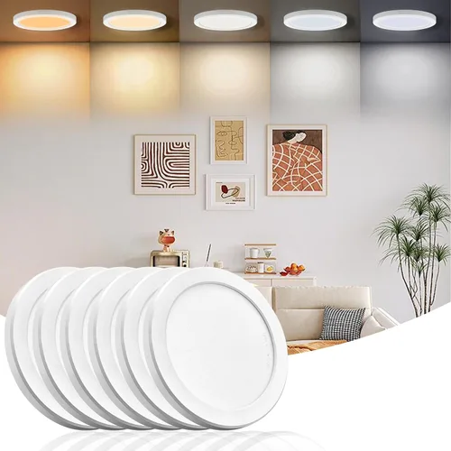 Miniatura 19 de Lámpara de techo LED de 7 pulgadas, montaje empotrado, atenuable, luz de techo plana redonda ultra delgada de 5000 K, luz diurna, lámpara de techo