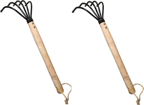 Miniatura 11 de Garden Guru - Rastrillo de mano cultivador de garra de acero de grado militar, resistente a la corrosión, garra ninja japonesa de 5 dientes, mango