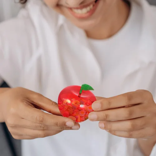 Miniatura 7 de ARTIBETTER Recipiente de regalo rojo, 8 unidades de manzanas de plástico, cajas de dulces, cajas de regalo, adornos decorativos rellenables