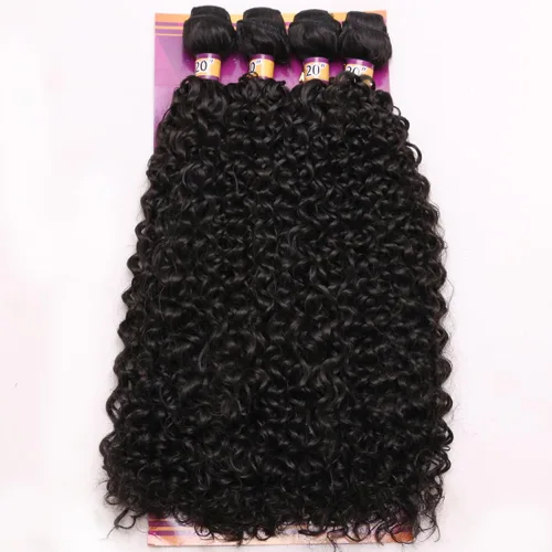 Miniatura 33 de Extensiones de cabello rizado afro rizado, sintético, tejido rápido, extensiones de cabello de fibra de alta temperatura para mujeres, color negro