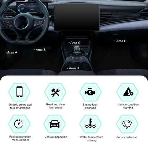 Miniatura 4 de 1 herramienta de diagnóstico Bluetooth OBD2 para automóvil, monitoreo en tiempo real ELM327 V2.1 lector de código, mini escáner antiinterferencias