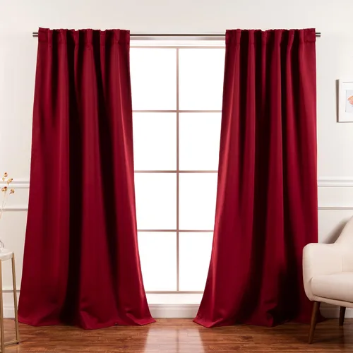Miniatura 54 de Best Home Fashion Paneles de Cortinas Opacas Premium - Tratamiento de Ventana con Aislamiento Térmico Sólido Cortinas Opacas para Dormitorio